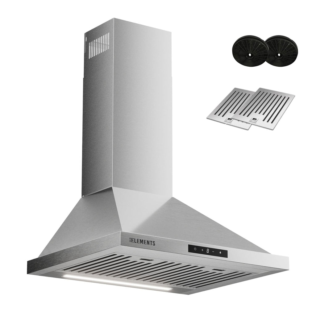 KB ELEMENTS Pyramiden-Dunstabzugshaube 60 cm Edelstahl Silber