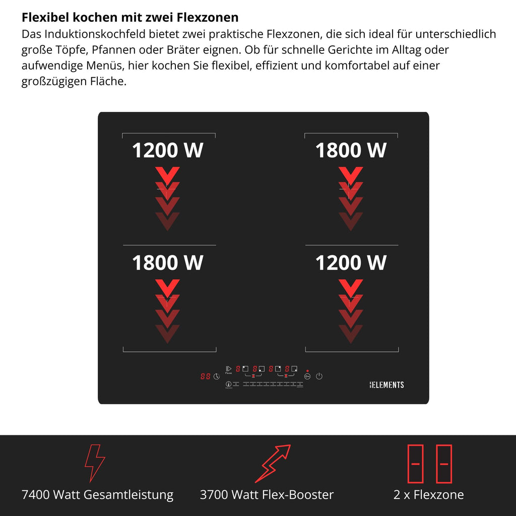 KB ELEMENTS ELK111AS Induktionskochfeld (59 cm breit, 4 Kochfelder