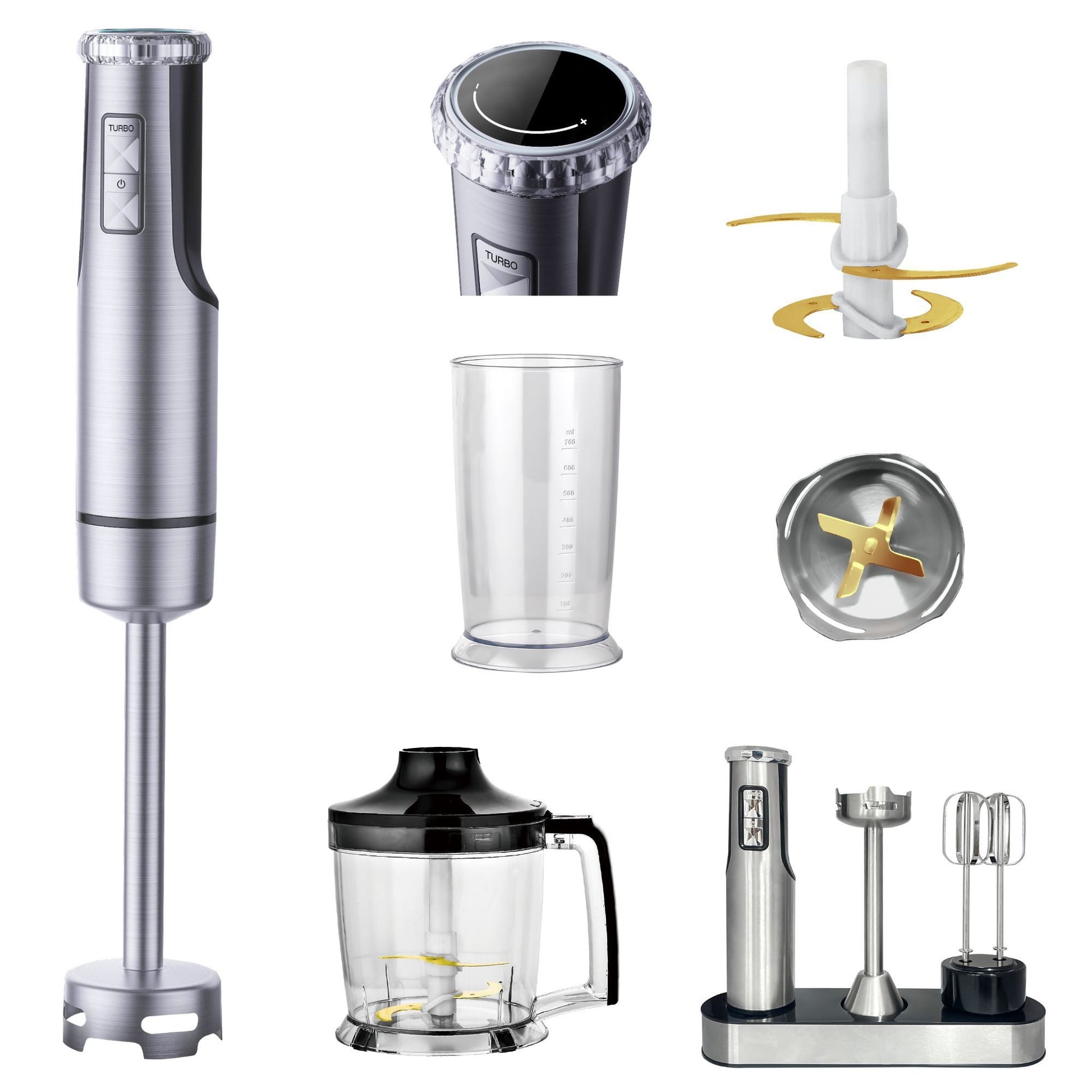 KB ELEMENTS Stabmixer, 800W Vol Kupfer Motor, LED Display, Titan Schneideklinge