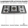 Vollkupfer-Brenner Gaskochfeld 90 cm Edelstahl – gleichmäßige Hitze KB ELEMENTS ELK90GH1
