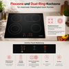 KB ELEMENTS Herdset 2-teilig – Einbaubackofen 60 cm A+ & Glaskeramikkochfeld 77 cm | 5 Zonen, Dual-Zone, Schwarz