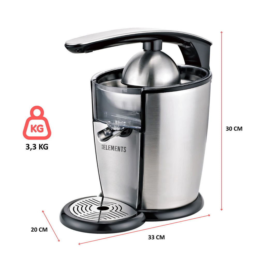 KB ELEMENTS elektrische Zitruspresse, 300 Watt Vollkupfer Motor, Edelstahl