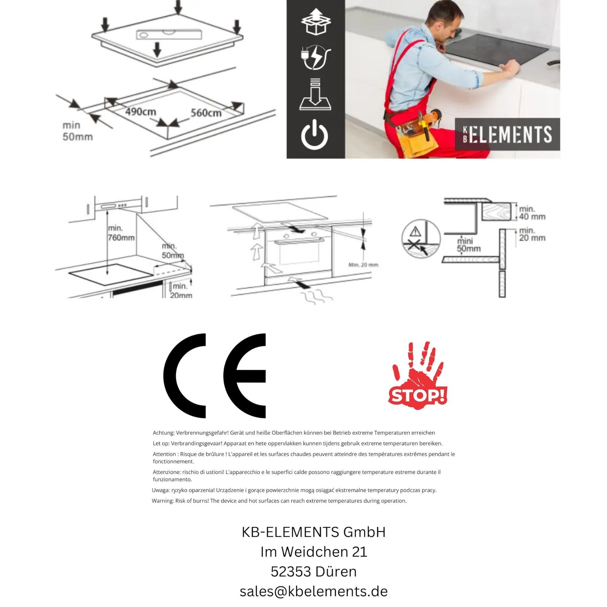 KB ELEMENTS ELK111AS Induktionskochfeld (59 cm breit, 4 Kochfelder