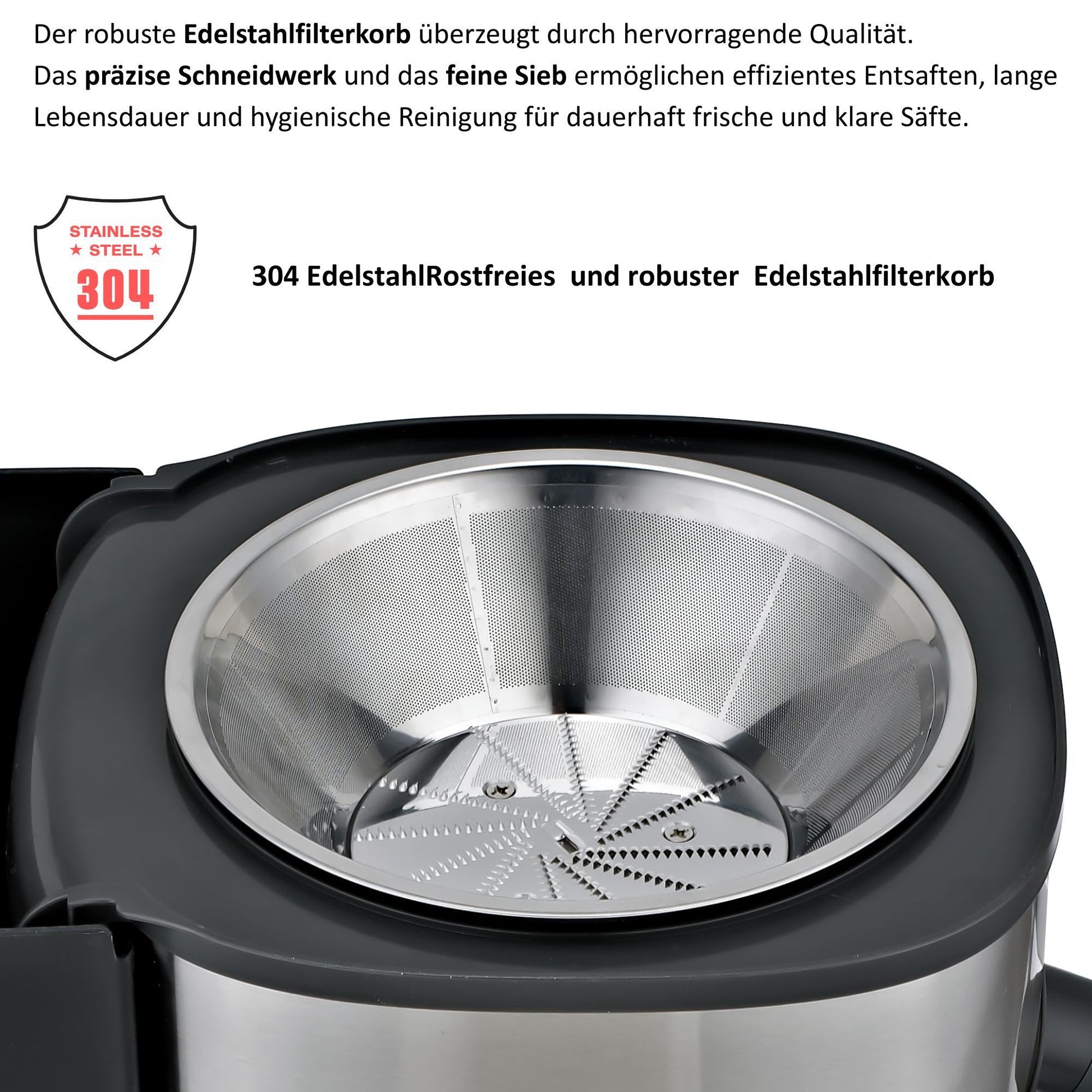 KB ELEMENTS Edelstahl Entsafter, 800 Watt Voll Kupfer Motor, Touch Display