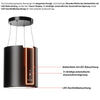 Aktivkohlefilter freihängende Dunstabzugshaube 38 cm – Umluftbetrieb Gerüche filtern KB ELEMENTS