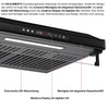 Abluft Umluft Betrieb Dunstabzugshaube 90 cm – flexible Installation Küche KB ELEMENTS