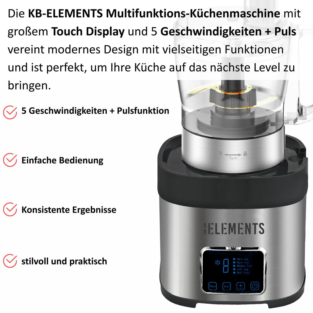 Multifunktionale Küchenmaschine - 800W Voll Kupfer Motor, Full touch Display