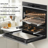 Einbaubackofen 60 cm ELK60TM1 geöffnet – Innenraum Garraumvolumen Seitenansicht KB ELEMENTS