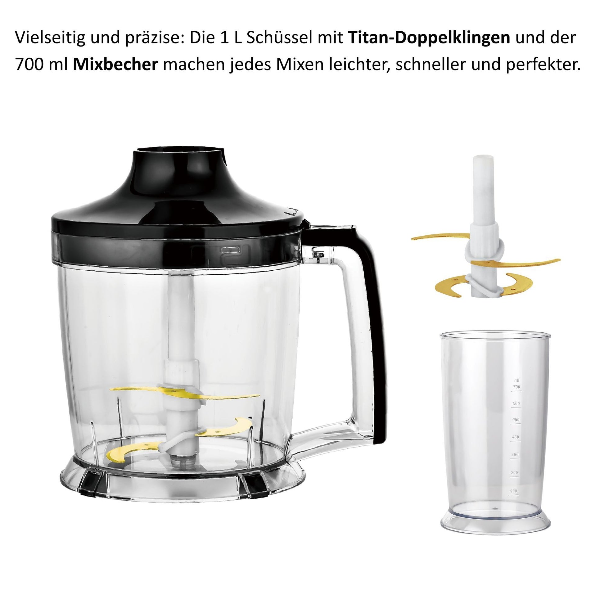 KB ELEMENTS Stabmixer, 800W Vol Kupfer Motor, LED Display, Titan Schneideklinge