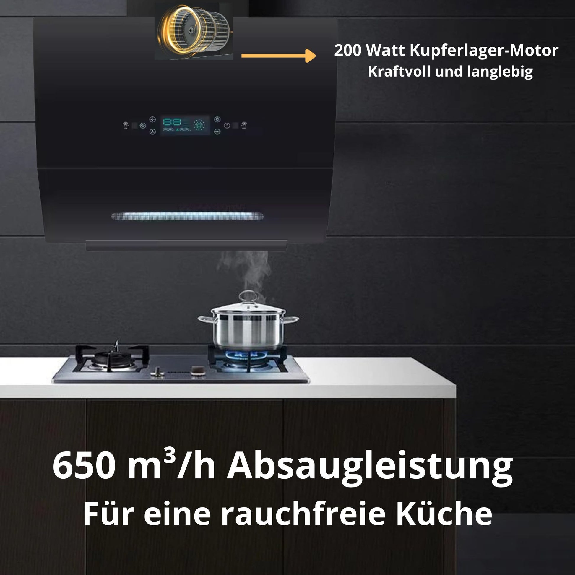 KB Elements Wandhaube Abzughaube Automatische Wärmereinigung, Multifunktionales Display ELK154C60