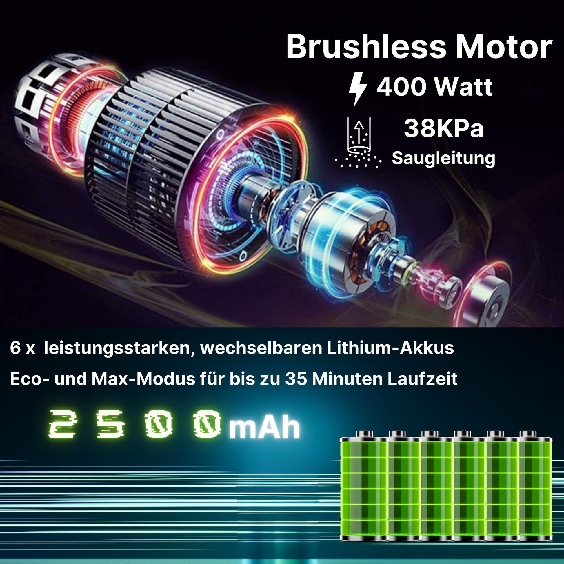 KB Elements Hand-und Stielstaubsauger Kabelloser Staubsauger, Akku Staubsauger