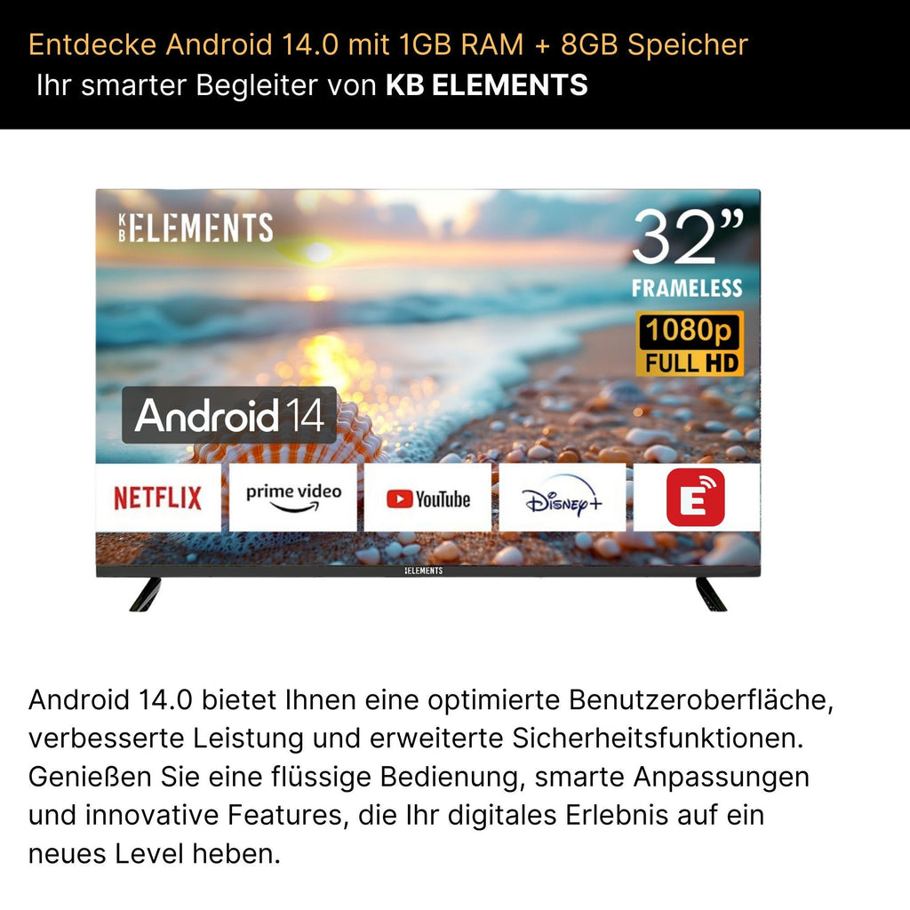 KB Elements Smart TV LED-Fernseher 81 cm/32 Zoll ELT32DE14S