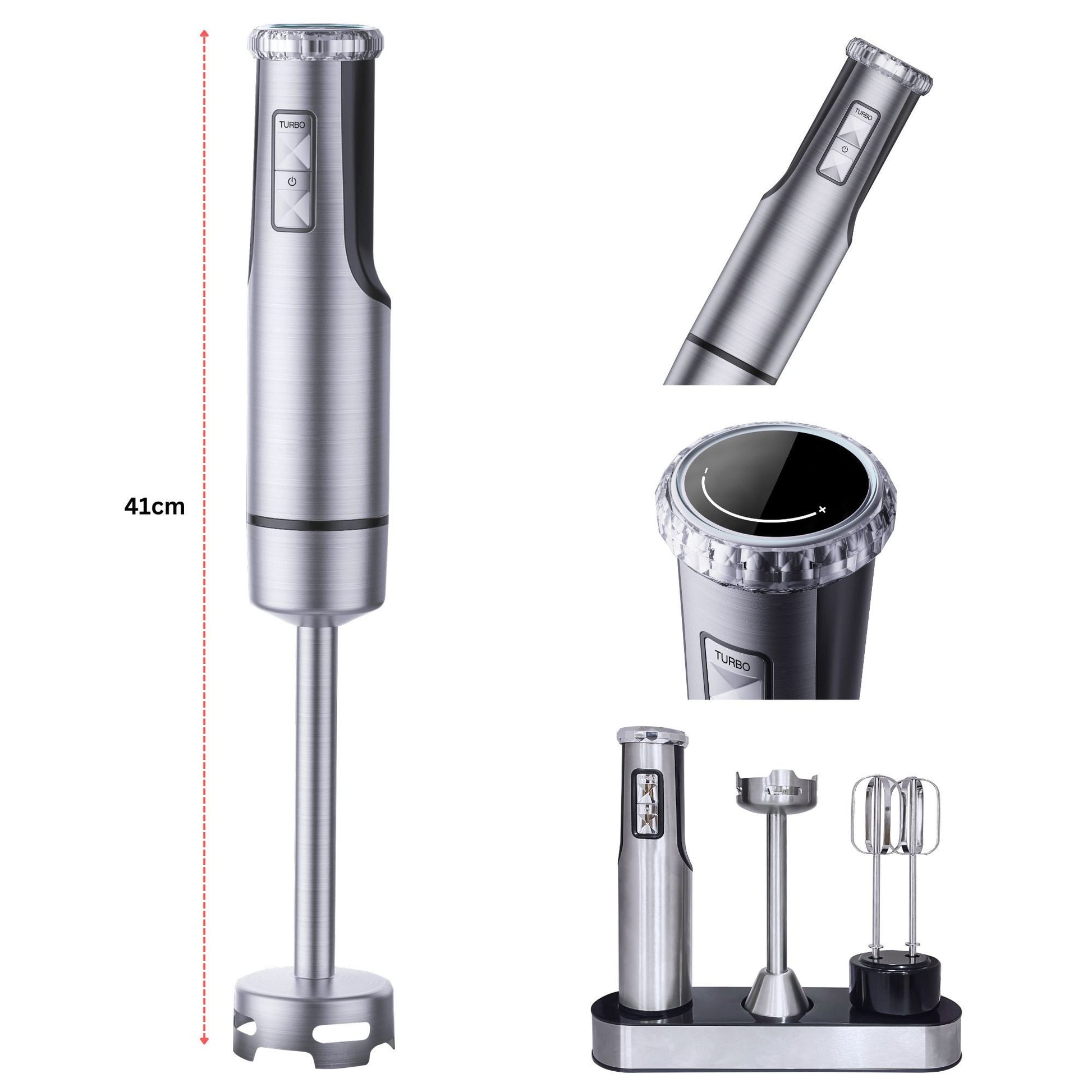 KB ELEMENTS Stabmixer, 800W Vol Kupfer Motor, LED Display, Titan Schneideklinge