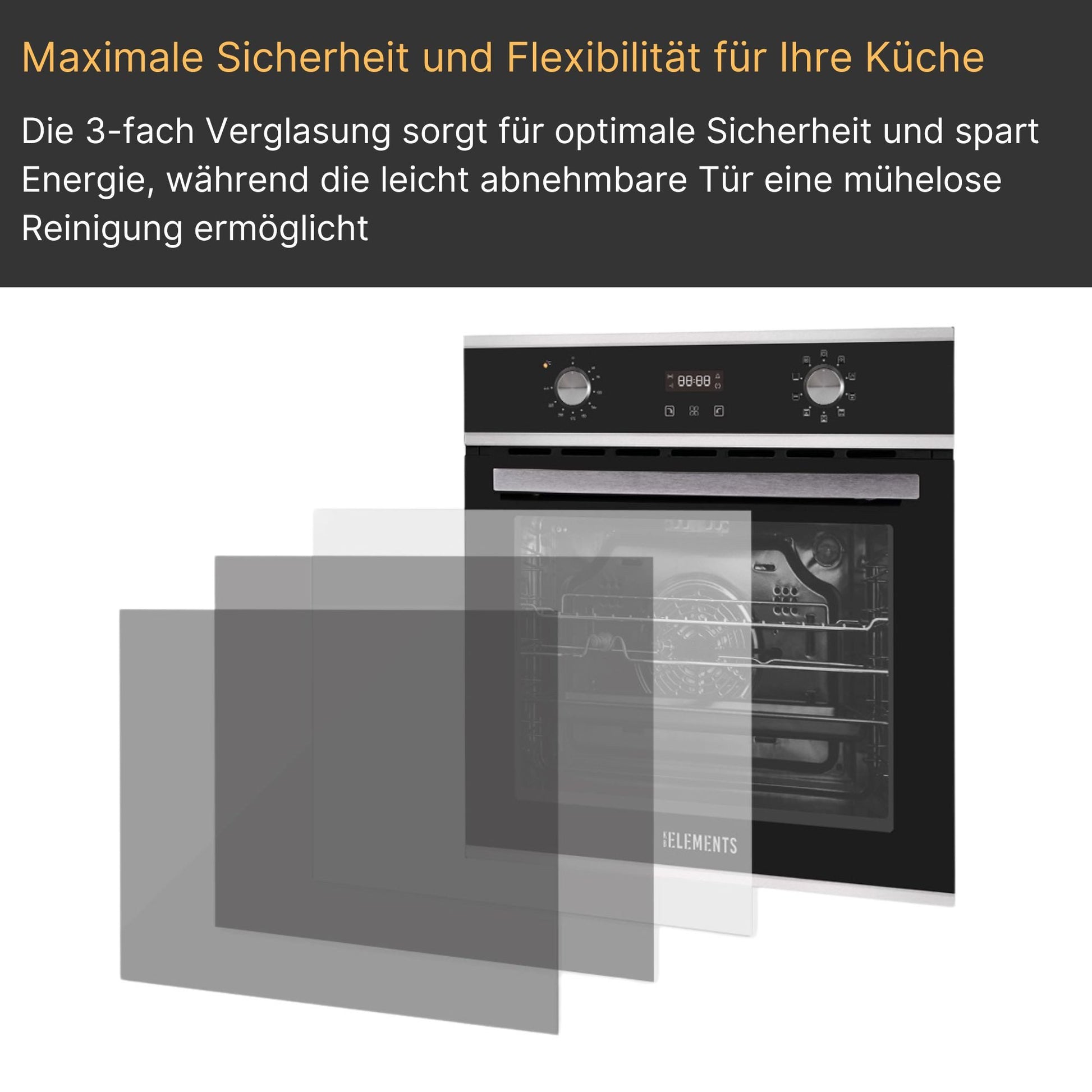 KB-ELEMENTS 70 Liter Einbaubackofen