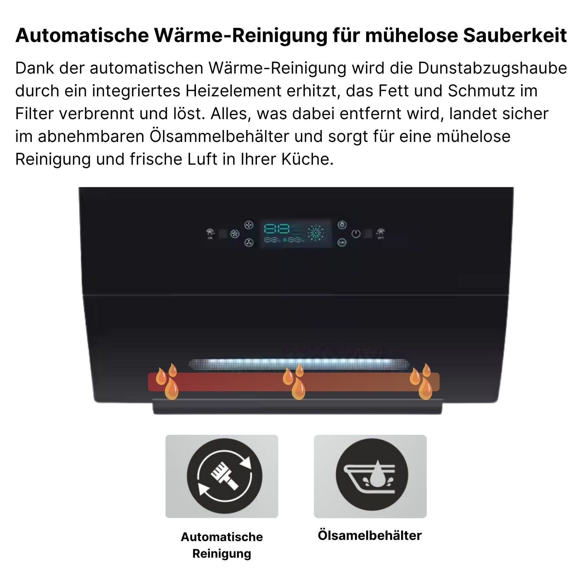KB Elements Wandhaube Abzughaube Automatische Wärmereinigung, Multifunktionales Display ELK154C60