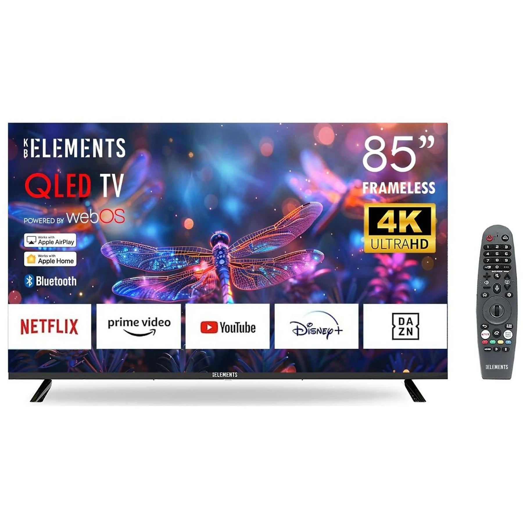 KB Elements QLED-Fernseher LED TV 85 Zoll / 215 cm, QLED 4K, SMART TV