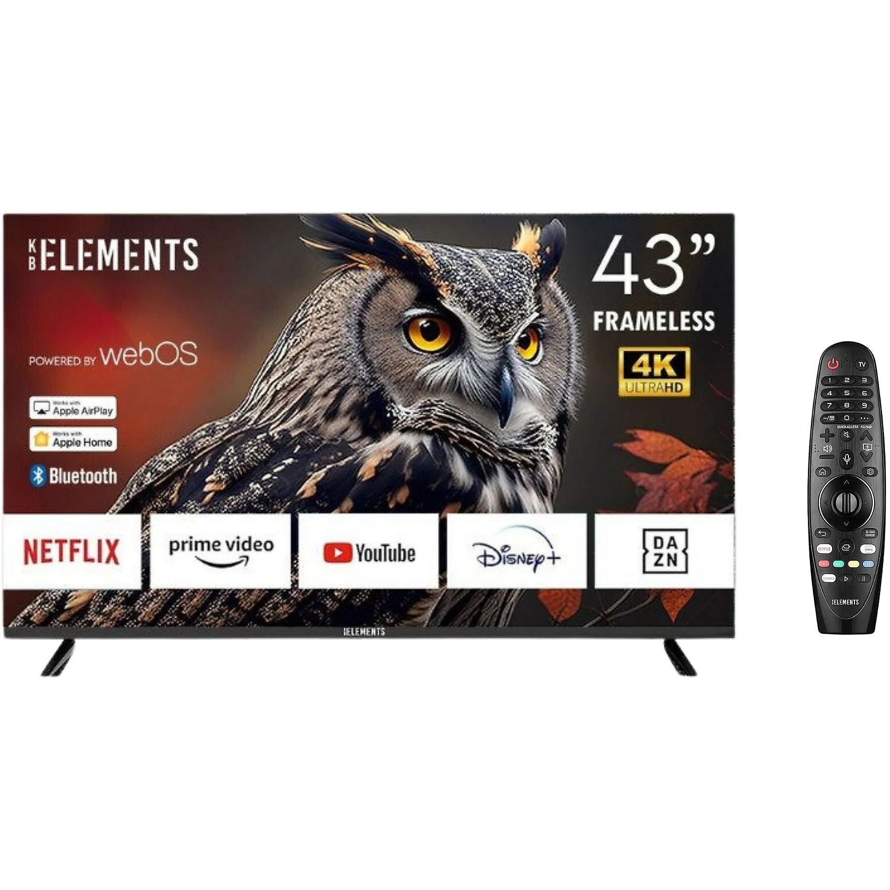 KB ELEMENTS LED TV 43 Zoll / 108 cm, UHD 4K, SMART TV, webOS