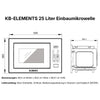 Abmessungen Einbau-Mikrowelle 60 cm – Maße 59,5 × 38,5 × 36,7 cm KB ELEMENTS ELK25MB1