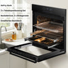 Einbaubackofen ELK75DV2 Schwarz/Silber geöffnet – 73 Liter Garraum Innenraum KB ELEMENTS