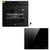 KB ELEMENTS Herdset 2-teilig ELK75DV1 ELK60FB1 Backofen Full Touch Display Induktionskochfeld 2 Flexzonen Schwarz KB ELEMENTS