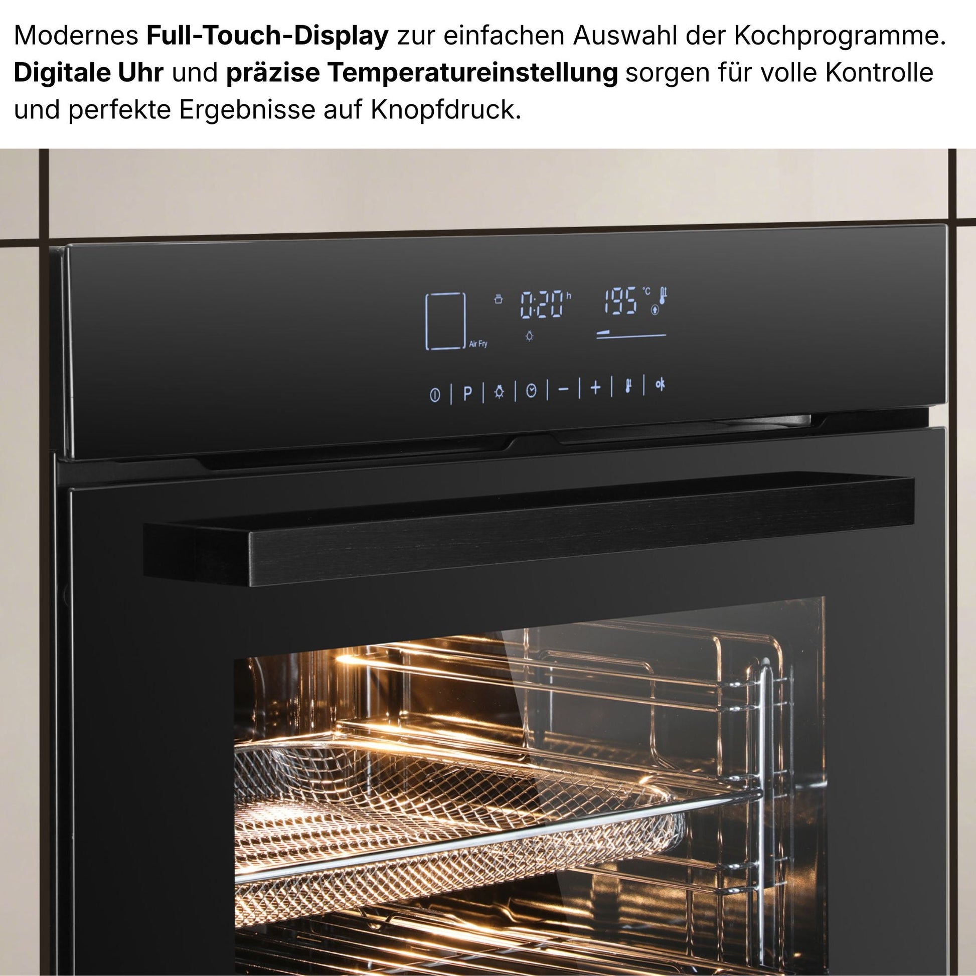 Einbaubackofen ELK75DV1 geöffnet – 73 Liter Garraum Innenraum KB ELEMENTS