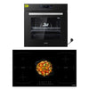KB ELEMENTS Herdset 2-teilig ELK75DV2 ELK106PF Backofen Touch Display Induktion 90 cm 5 Zonen Schwarz Silber KB ELEMENTS