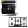 KB ELEMENTS Herdset 2-teilig ELK75DV3 ELK90GH1 Backofen Touch Display Gaskochfeld 90 cm 5 Brenner Silber Edelstahl KB ELEMENTS