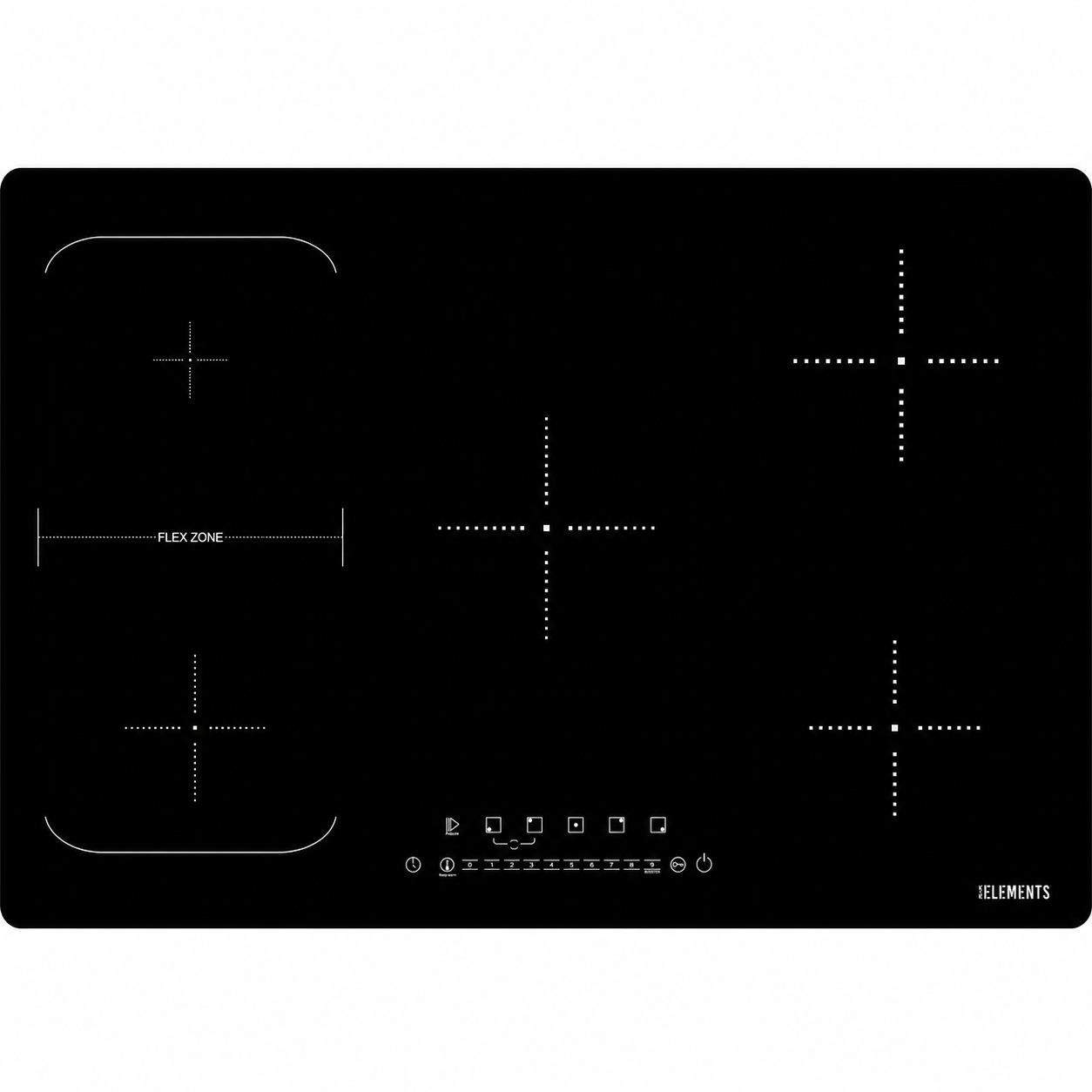 Induktionskochfeld 77 cm Schwarz KB ELEMENTS ELK105PF – 5 Zonen 2 Flexzonen 9400 W PowerBoost