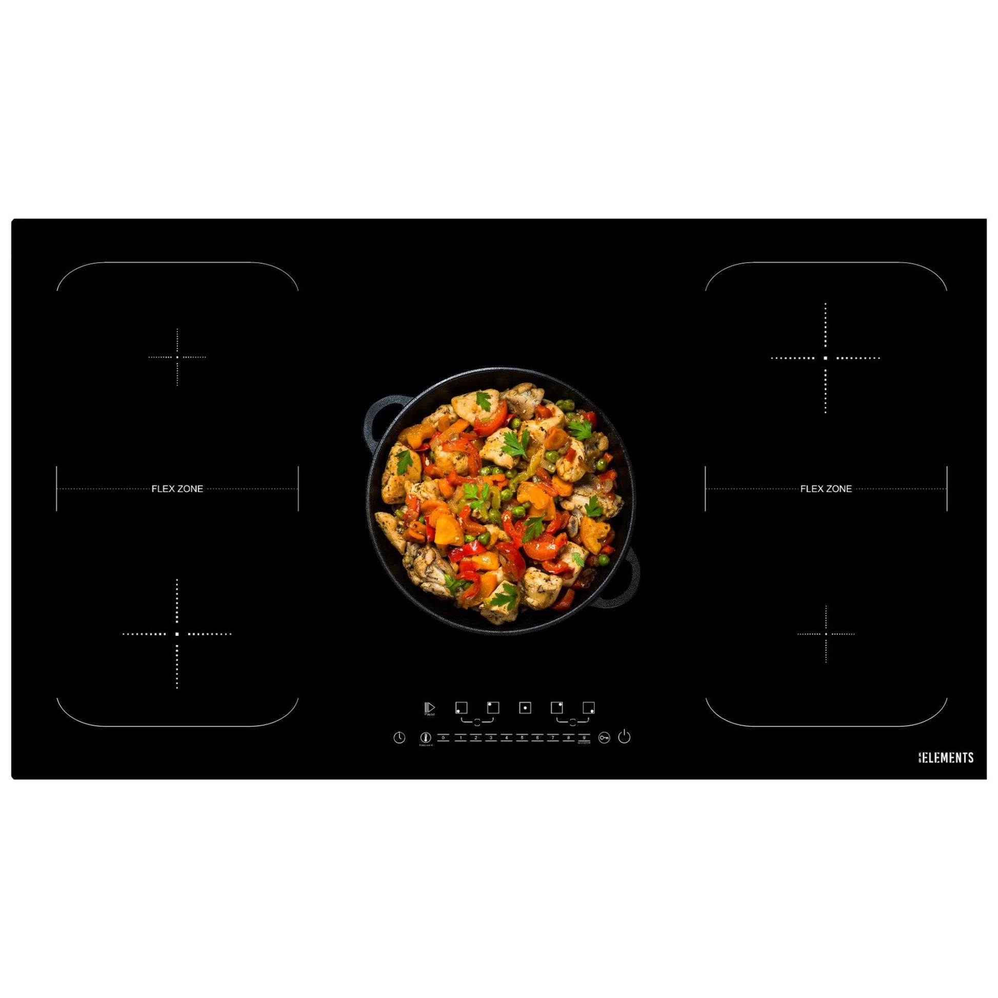 Induktionskochfeld 90 cm Schwarz KB ELEMENTS ELK106PF – 5 Zonen 2 Flexzonen 9400 W PowerBoost