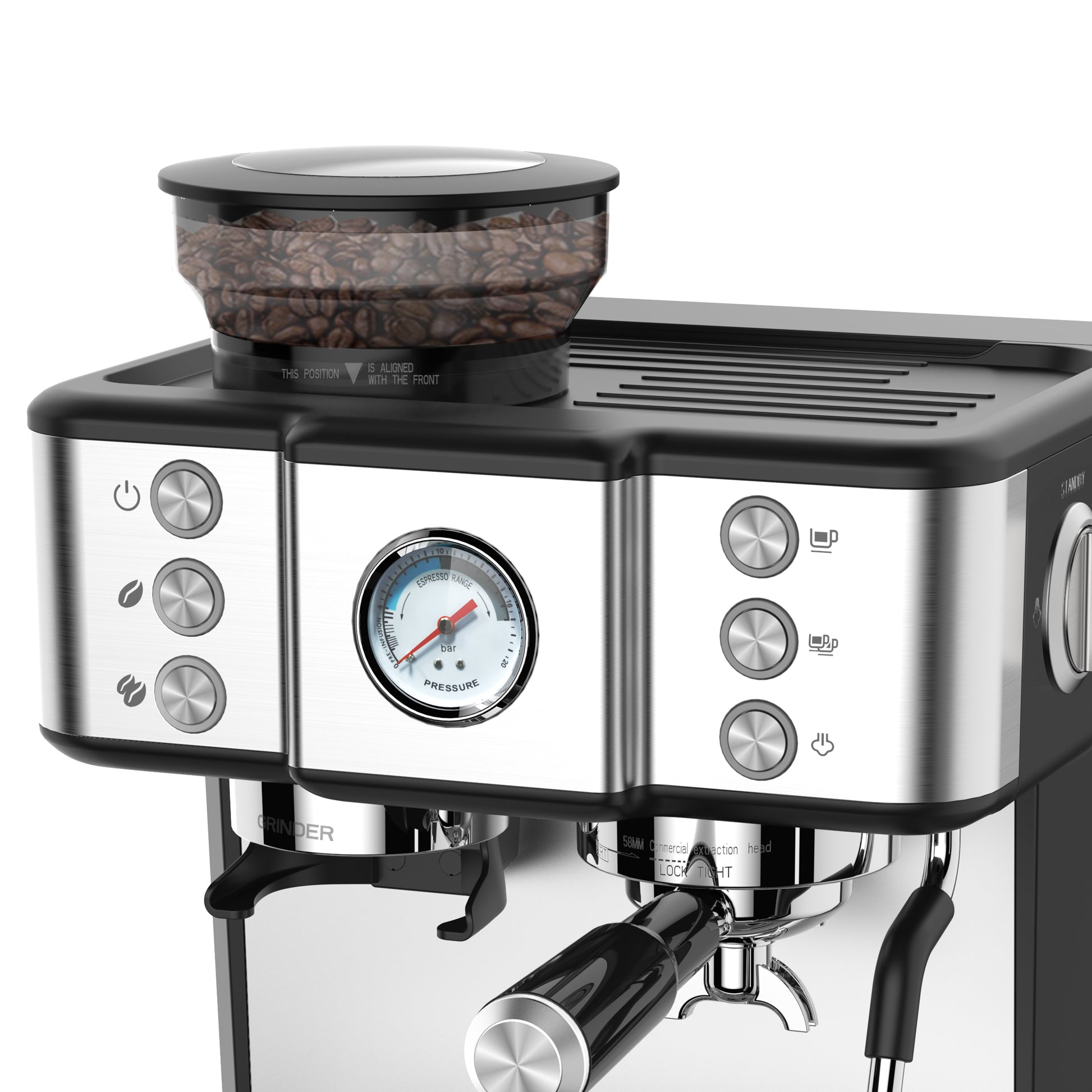 KB-ELEMENTS Espressomaschine mit 20-bar Hochdruck ELK201CS