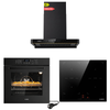 KB ELEMENTS Herdset 3-teilig ELK75EV1P ELK60FB1 ELK150H60 – Backofen Induktionskochfeld Kopffreihaube 60 cm Schwarz