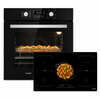 KB ELEMENTS Herdset 2-teilig ELK75EV2P ELK106PF – Einbaubackofen 60 cm Induktionskochfeld 90 cm 5 Zonen Schwarz Silber