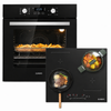 KB ELEMENTS Herdset 2-teilig ELK75EV2P ELK111AS – Einbaubackofen 60 cm Induktionskochfeld AntiScratch Schwarz Silber
