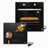 KB ELEMENTS Herdset 2-teilig ELK75EV2P ELK112AS – Einbaubackofen 60 cm Induktionskochfeld AntiScratch Schuko Schwarz Silber