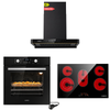 KB ELEMENTS Herdset 3-teilig ELK75EV2P ELK77CR1 ELK151H80 – Backofen Glaskeramikkochfeld 77cm Kopffreihaube 80cm Schwarz Silber