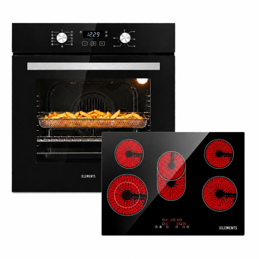 KB ELEMENTS Herdset 2-teilig – Einbaubackofen ELK75EV2P und Glaskeramikkochfeld ELK77CR1 77 cm