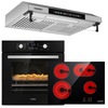 KB ELEMENTS Herdset 3-teilig ELK75EV2P ELK60CR1 ELK156S60S – Einbaubackofen Glaskeramikkochfeld Dunstabzugshaube Schwarz Silber
