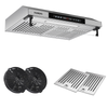 Dunstabzugshaube 60 cm Silber Edelstahl KB ELEMENTS ELK156S60S – 650 m³/h Touch Gestensteuerung