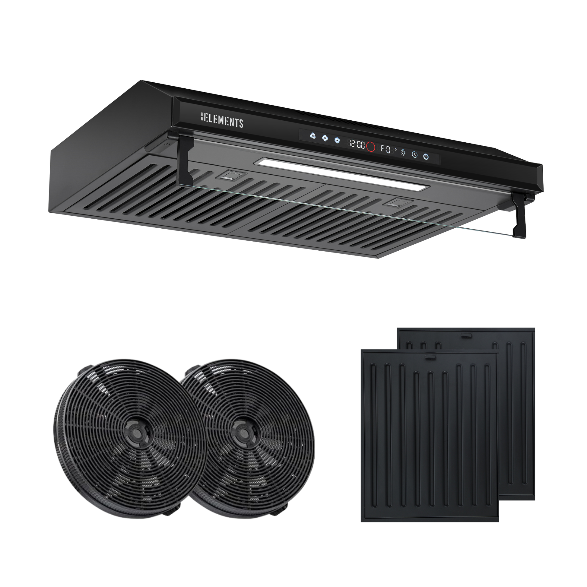 Dunstabzugshaube 60 cm Schwarz KB ELEMENTS ELK156S60B – 650 m³/h Touch Gestensteuerung