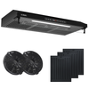 Dunstabzugshaube 90 cm Schwarz KB ELEMENTS ELK156S90B – 650 m³/h Touch Gestensteuerung Abluft Umluft
