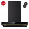 Kopffreihaube 80 cm Schwarz KB ELEMENTS ELK151H80 – 1350 m³/h Selbstreinigung A+ Abluft Umluft