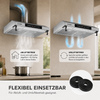 Abluft Umluft Betrieb Dunstabzugshaube 60 cm Silber – flexible Installation Küche KB ELEMENTS