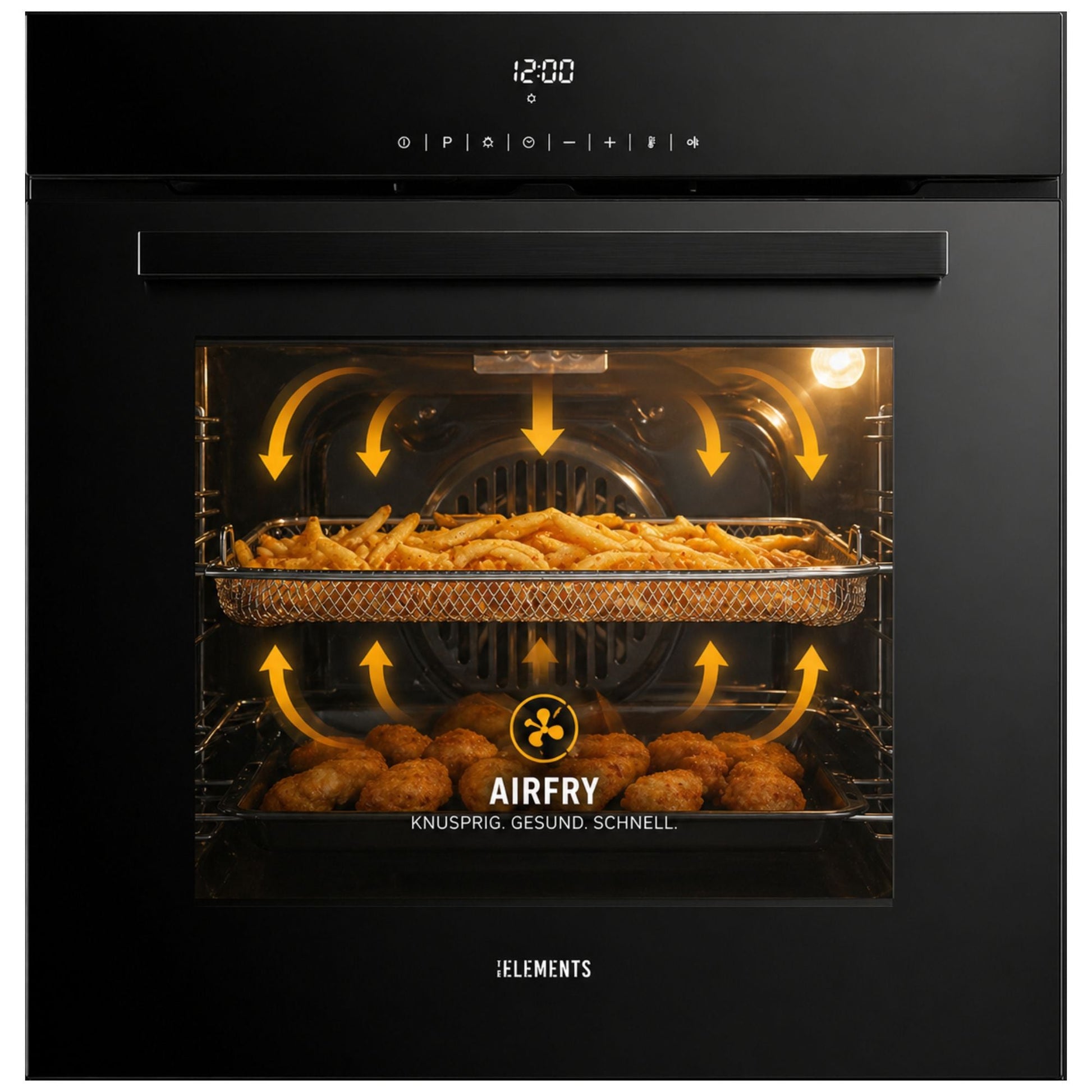 Air Fry Funktion Einbaubackofen ELK75DV1 – knusprige Gerichte ohne Fett KB ELEMENTS