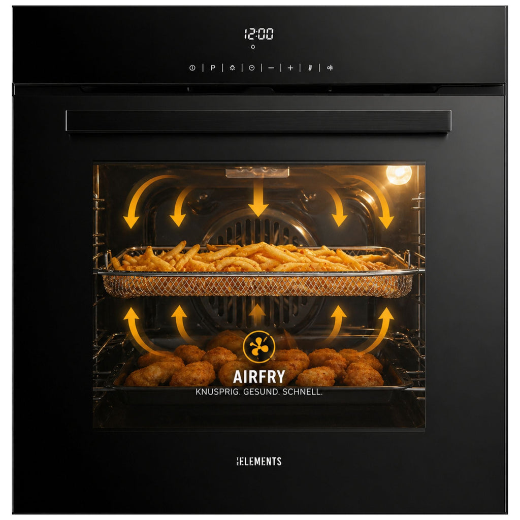 Air Fry Funktion Einbaubackofen ELK75DV1 – knusprige Gerichte ohne Fett KB ELEMENTS