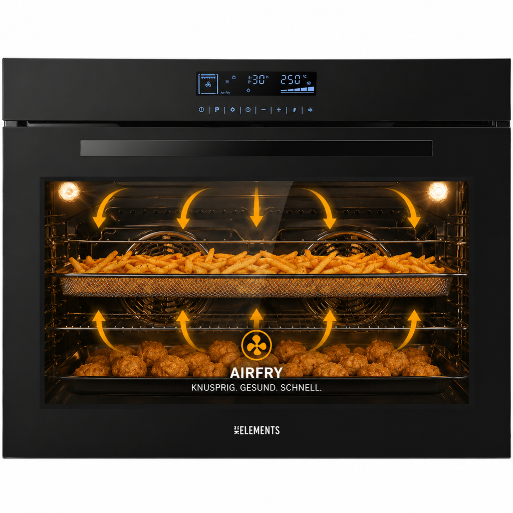 Air Fry Funktion Einbaubackofen ELK90DV1 90 cm – knusprige Gerichte ohne Fett KB ELEMENTS