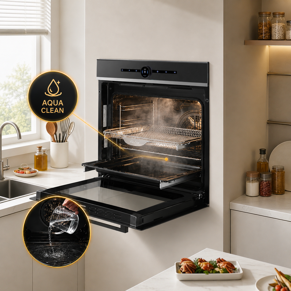 Aqua Clean Dampfreinigung Einbaubackofen 60 cm – Backofen reinigen ohne Chemie KB ELEMENTS