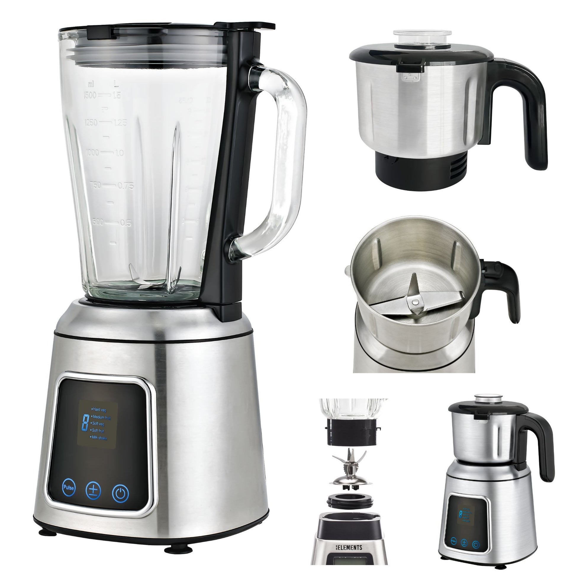 KB ELEMENTS Stand 2 in 1 Mixer - 600W Voll Kupfer Motor, Full Touch Display