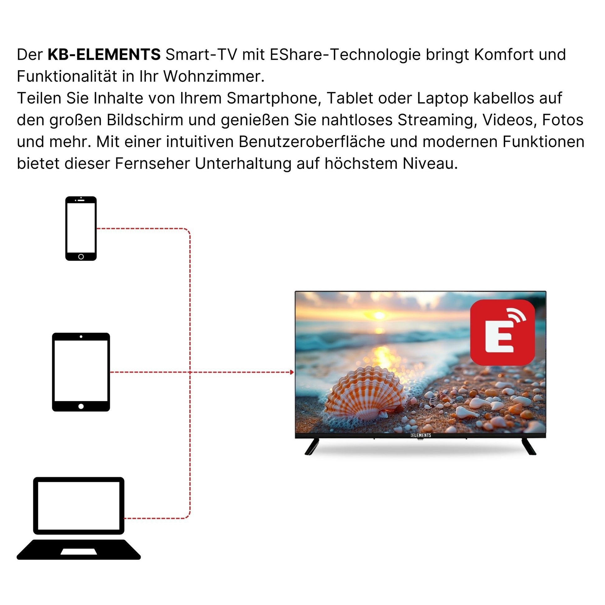 KB Elements LED-Fernseher Smart TV 109 cm/43 Zoll ELT43DE14S
