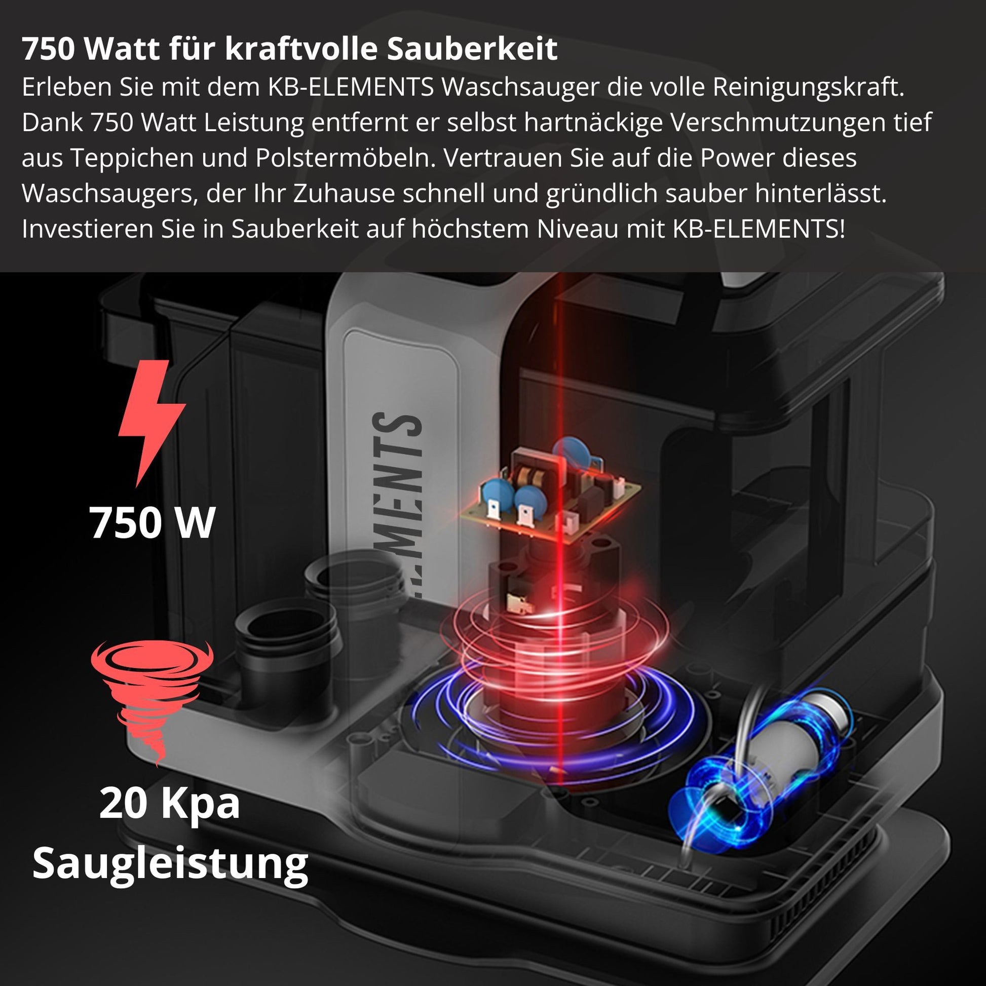 Wasch-Sauger Teppichreinigungsgerät, Polsterreiniger gerät, Waschsauger, ELK223VSW