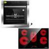 KB ELEMENTS Herdset 2-teilig ELK75DV3 ELK77CR1 Backofen Touch Display Glaskeramik 77 cm Silber Edelstahl KB ELEMENTS